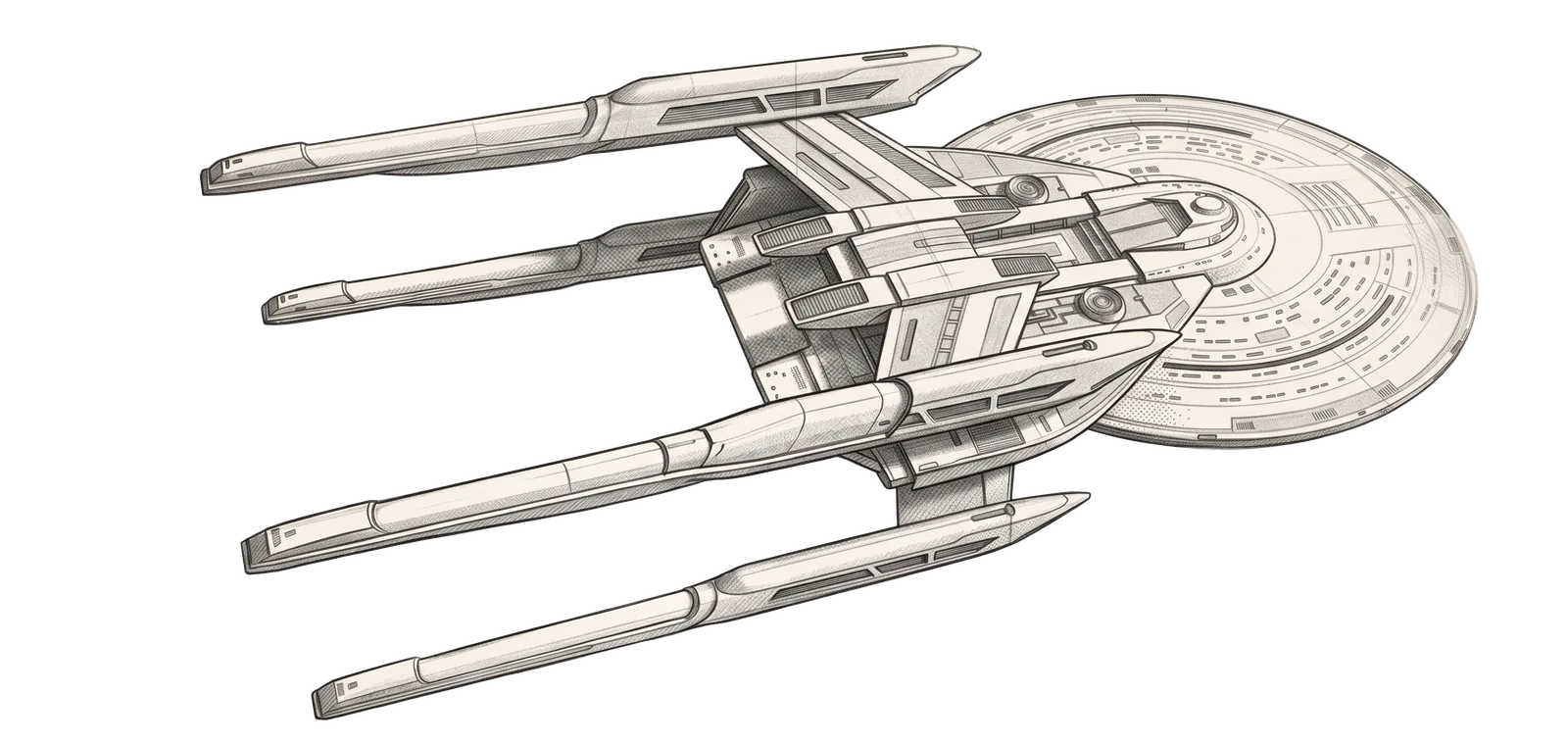 Dorsal sketch of USS Kepler